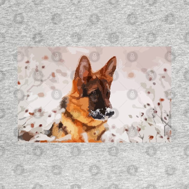 German Shepherd Digital Painting by gktb